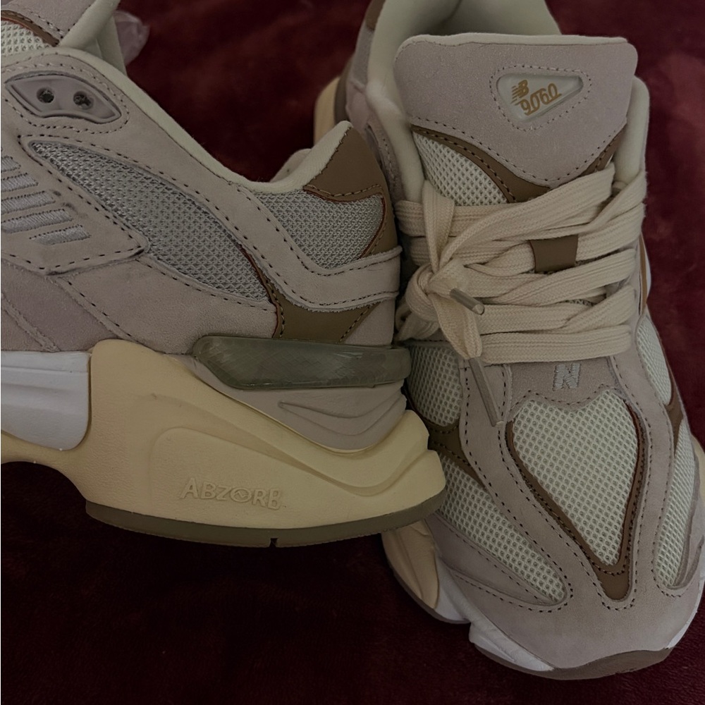 New Balance 9060 Cream and Tan Sneakers